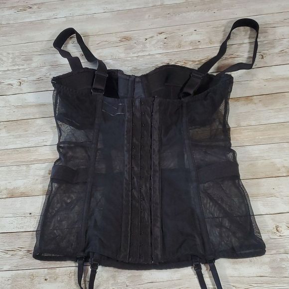 Victoria's‎ Secret Very Sexy Black Quilted Satin Corset with Garter Straps 34B - Picture 7 of 10